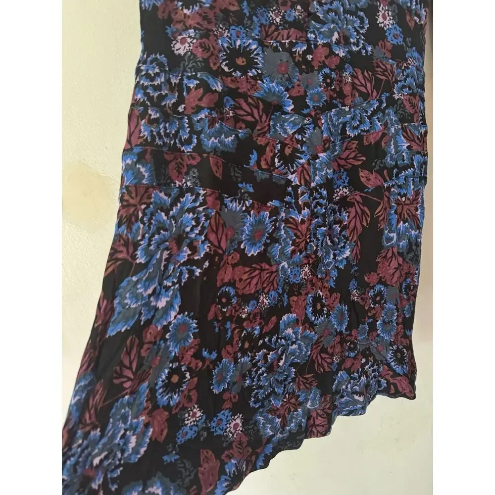 Free People Dark Floral Empire Waist Mini Dress Size 4